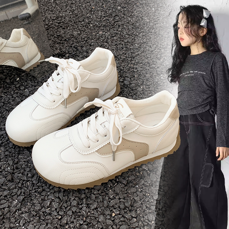 时尚女款简约韩版软底轻便洋气德训鞋女孩2026春秋新款百搭休闲鞋
