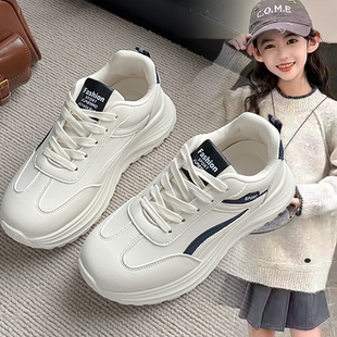 女款学生日常百搭鞋子中大童2026春秋新款软底轻便简约运动休闲鞋