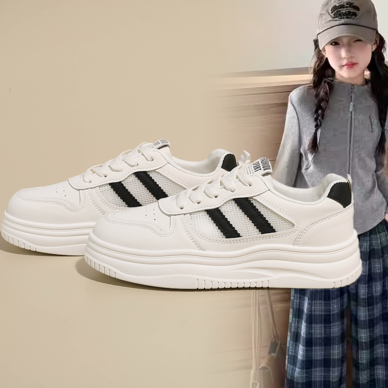 女款时尚简约韩版拼色设计休闲板鞋女孩2026春季新款日常百搭鞋子