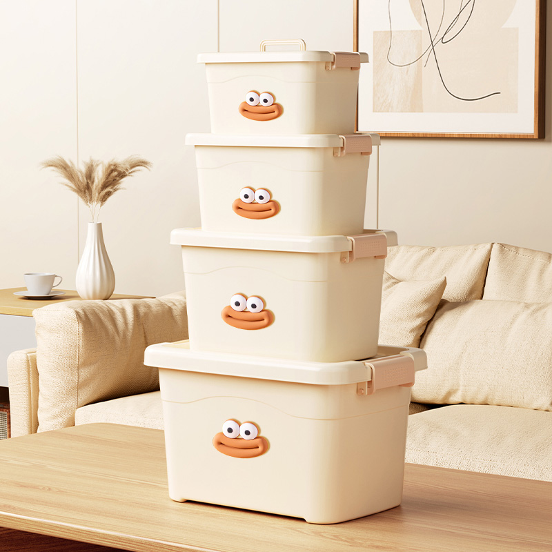 塑胶收纳箱大小号衣服玩具整理箱带盖子收纳箱子零食整理收纳盒筐
