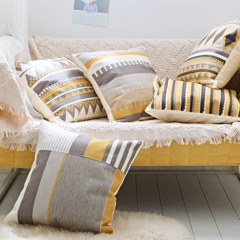 北欧风家用全棉布洛伊枕床头装饰枕沙发靠垫系列刺绣帆布抱枕飘窗|ruв категории домашний ткань, подушка/подушка - от Buy2taobao.com для оказания профессиональной услуги покупки агента Taobao