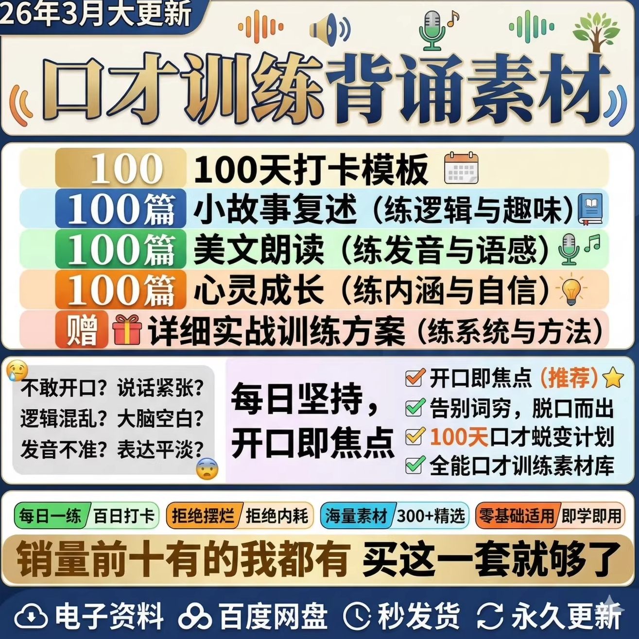 口才训练背诵小故事朗读表达复述训练口才每日练习能力提升素材图片