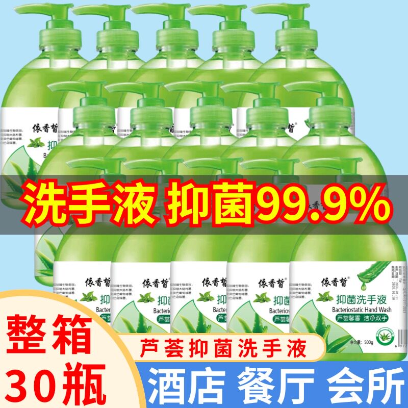 【整箱30瓶】洗手液家庭装补充装酒店饭店宾馆专用抑菌芦荟清香型