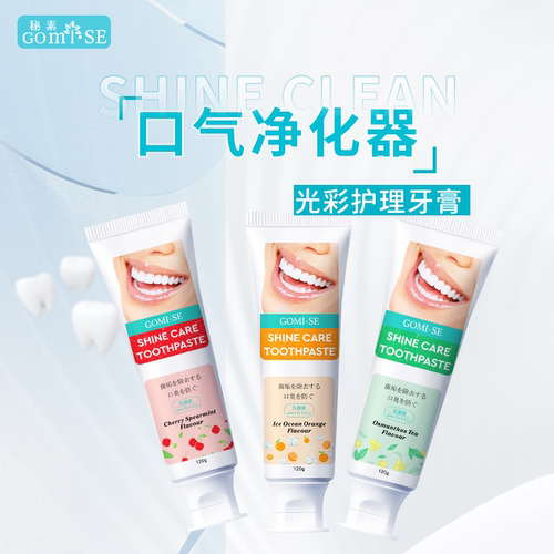 日本GOMISE秘素进口光彩护理牙膏赠送牙刷120g绿茶竹炭樱桃香橙