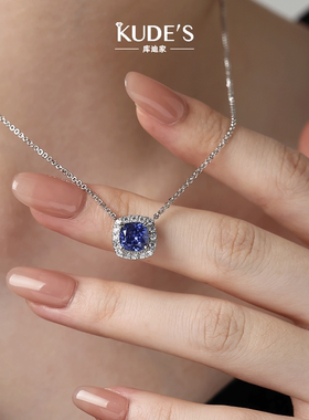 热卖款培育蓝宝石项链