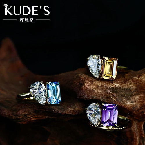 KUDE'S设计师款彩色宝石戒指