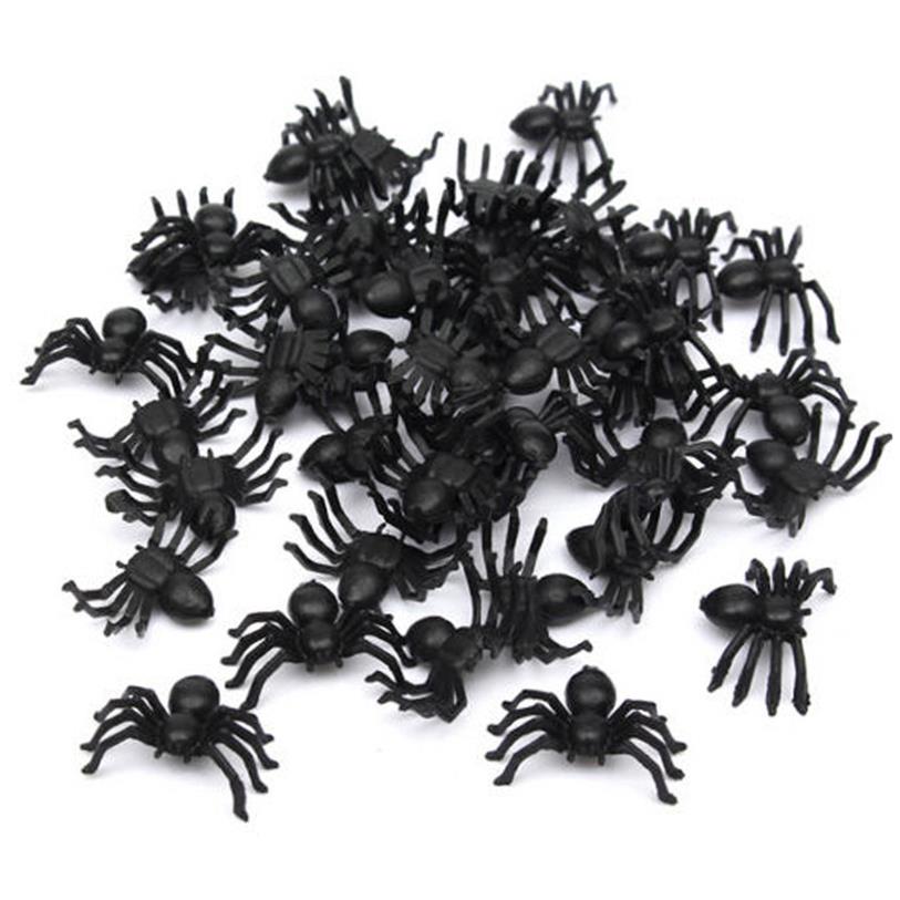 50 Pcs Useful Plastic Black Spider Halloween Decoration Fest