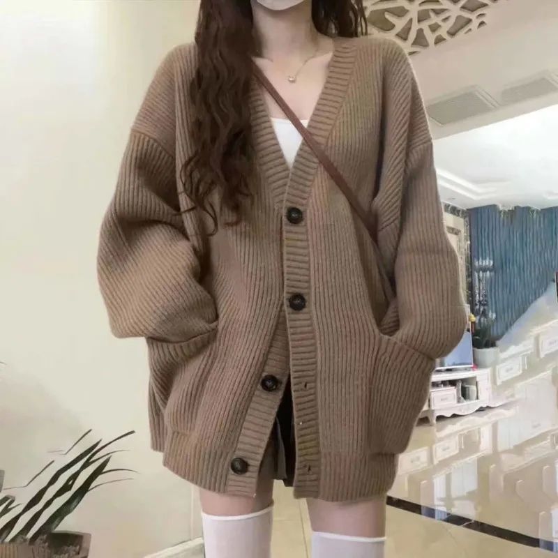 Autumn Winter Women Cardigan Sweater Coats Fashion Female Lo