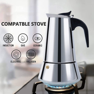 Steel Stainless Coffee Pots Geyser Moka Espresso Pot