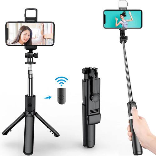 3In1 Bluetooth Wireless Selfie Tripod with Fill Light Shutte