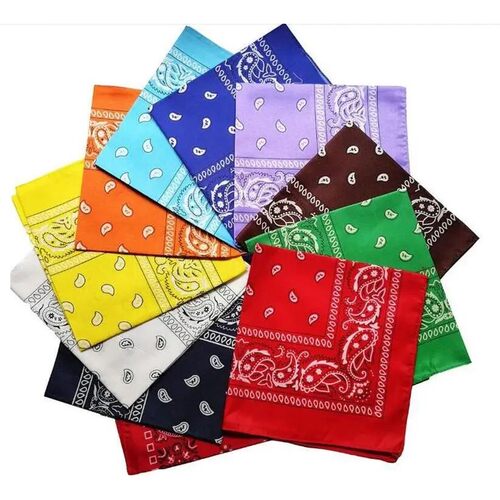 2024 Fashion Hip Hop Bandana Square Scarf 54cm*54cm Black Re