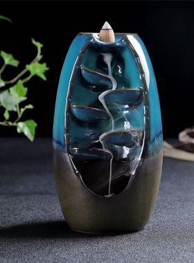 Ceramic Incense Burner Backflow Waterfall Smoke Censer 香炉