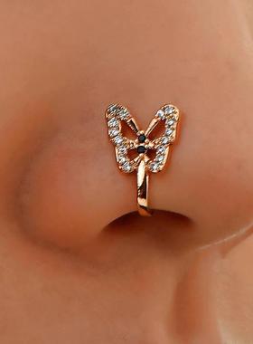 1pcs Copper Wire Spiral Fake Piercing Nose Ring Gold Silver0