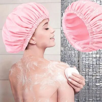 Reusable shower cap with dry hair function, suitable for wom