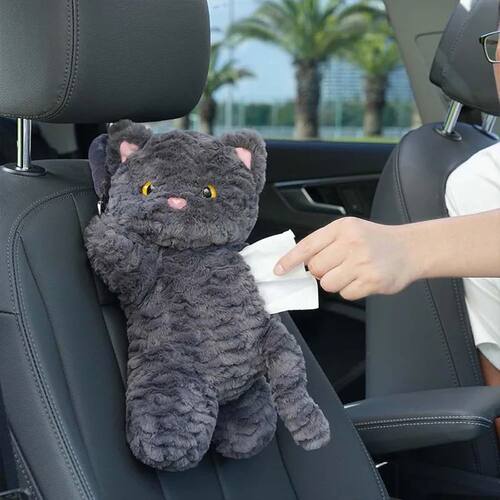 Car Tissue Boxes Cute Cat Plush Accessories Car Backseat Han