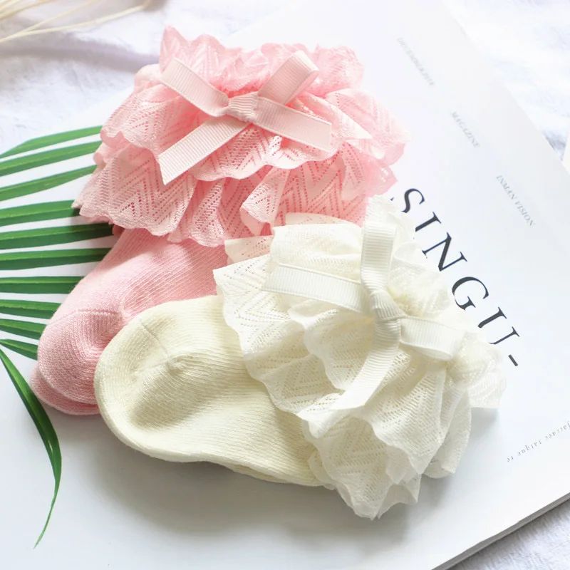 Summer Baby Socks Cute Lace Flower Bows Newborn Baby Girl So