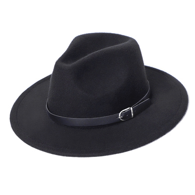 Men Women Fedora Hat 男女秋冬毛呢礼帽绅士爵士平檐毛毡大檐帽