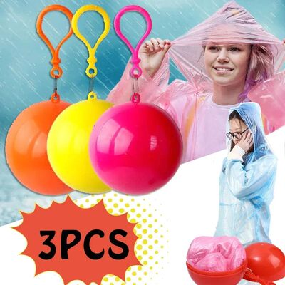 1/2/3PCS Portable Mini Raincoats Ball for Adults Kids Dispos
