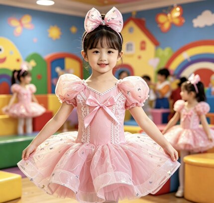 六一儿童舞蹈服女童芭蕾舞裙蓬蓬裙演出服练功服表演服