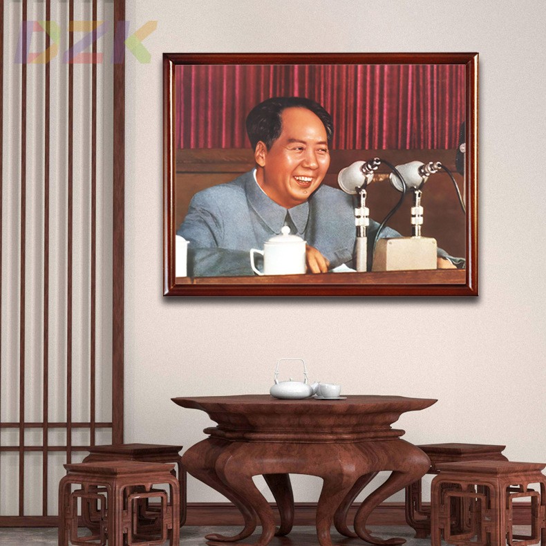 毛主席画像有框毛爷爷在会议上发言像客厅装饰画中堂伟人像墙挂m3
