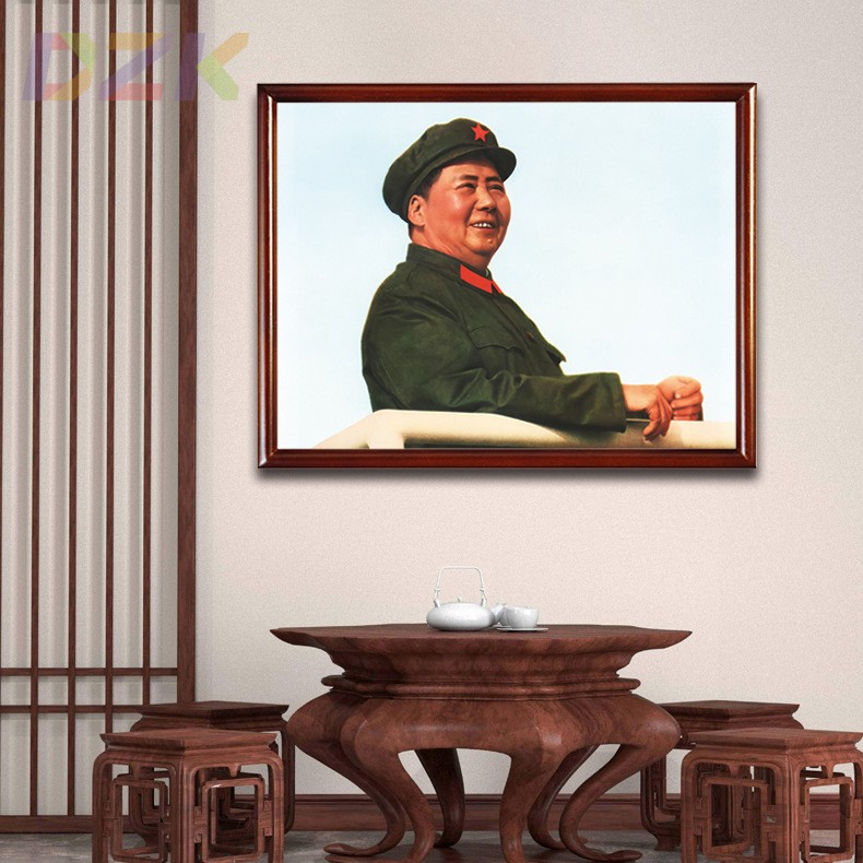 毛主席画像有框毛爷爷检阅大军壁挂像客厅装饰画中堂伟人像墙挂m8