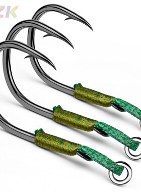 路亚绑制鱼钩 丸世歪嘴有倒刺海钓钩 高碳钢铁板单钩散装鱼钩现m1