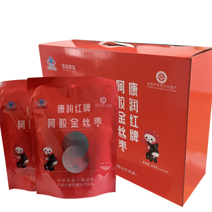 康润红阿胶金丝枣500克礼盒装鲁润阿胶枣去皮无核阿胶蜜枣金丝枣