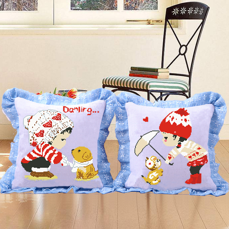 新款十字绣抱枕卡通动漫花边情侣一对喜庆枕套沙发靠枕头汽车靠垫在类目 居家布艺, 十字绣及工具配件, 十字绣套件中 - 来自Buy2taobao.com提供专业的淘宝代购服务