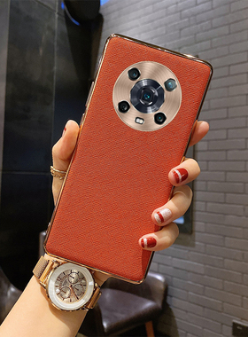 皮纹荣耀x40适用荣耀magic4至臻版手机壳magic3/4pro高档皮套华为se奢华x30i高级感高档网红女款男商务网红外