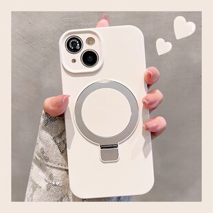 适用苹果15手机壳iphone14promax纯色液态硅胶磁吸支架13新款12网红情侣11镜头全包12pro超火爆款13pro手机套