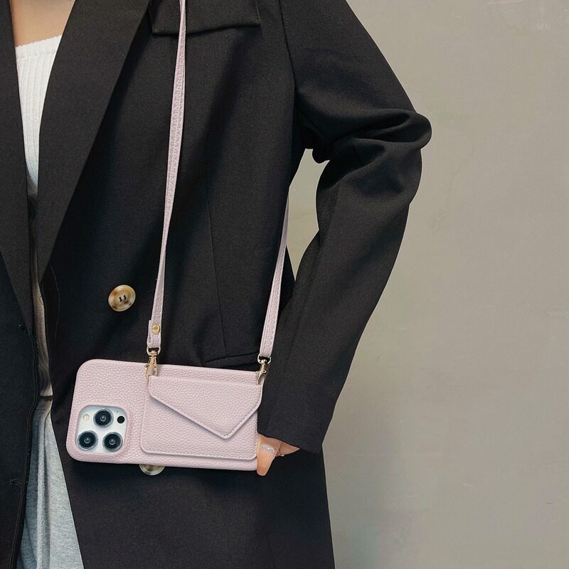 13带卡包12斜挎11带挂绳背包ip斜挂pormax荔枝纹xmas皮革十四高级手感