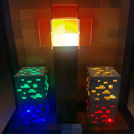 我的世界Minecraft周边红石火把灯矿石夜灯床头灯变色瓶发光玩具