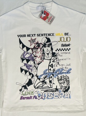 KAICHUJIN原创设计jojo的奇妙冒险乔瑟夫紫色隐者涂鸦风格短袖