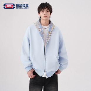 【敖瑞鹏代言】Geniolamode连帽开衫卫衣春季休闲潮百搭开衫外套
