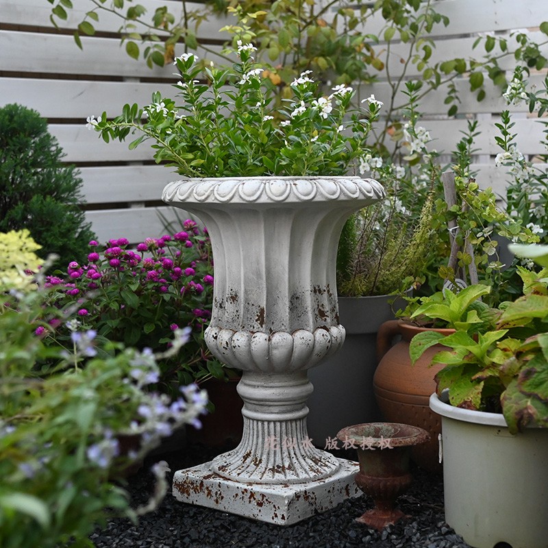 复古做旧大高盆奖杯盆