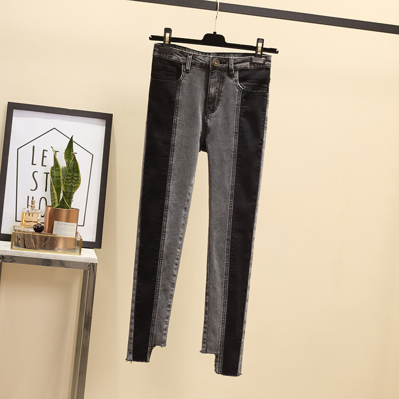 Fat sister trousers Easy Large Mosaic Jeans Paige Show thin Western style Fashionable Add fertilizer enlarge Pencil Pantsin the Women's clothing/Boutique , Large size women  category - from Buy2taobao.com to provide professional Taobao agent buy service