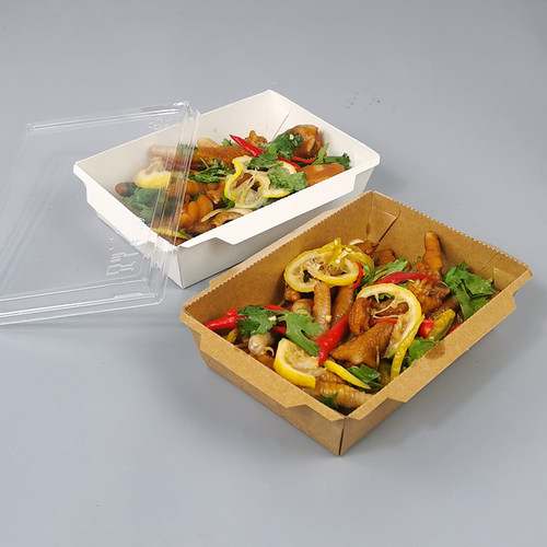 牛皮纸一次性环保沙拉轻食打包盒