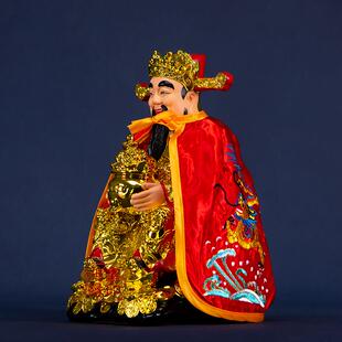 新款财神爷披风佛像神像菩萨斗篷刺绣双龙衣服服装文武财神披袍披