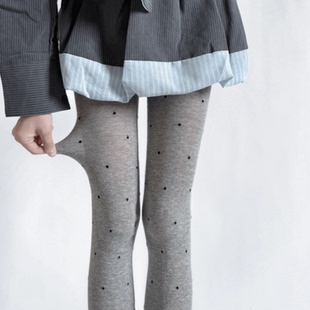 韩系灰色波点连裤 波点 太韩辣 真 袜秋冬灰显瘦棉质打底袜 烟灰