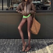 反复get到棕色裤 袜 秋冬显瘦羊毛真丝复古连裤 焦糖栗棕 袜打底裤