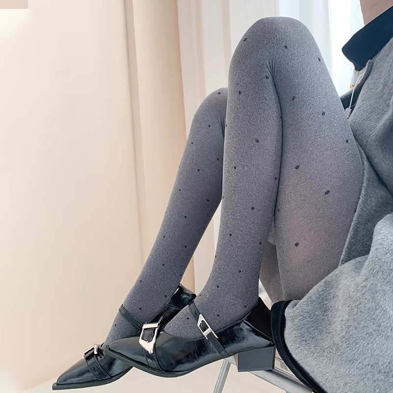 波点丝袜ins芝麻灰新款