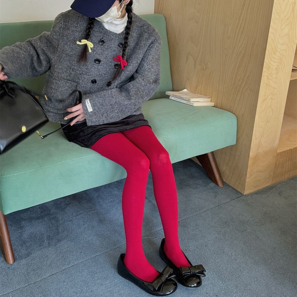 红色连裤袜女复古天鹅绒秋冬打底袜内穿外搭显瘦博主红裤袜紧身塑