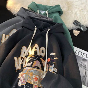 2025秋冬新款卡通字母印花宽松连帽卫衣男1014-WY637-P68,男装卫衣,星座1015-2