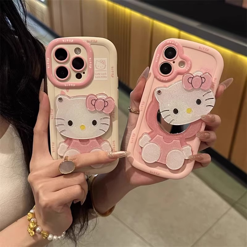 粉色kitty镜子适用vivos20手机壳
