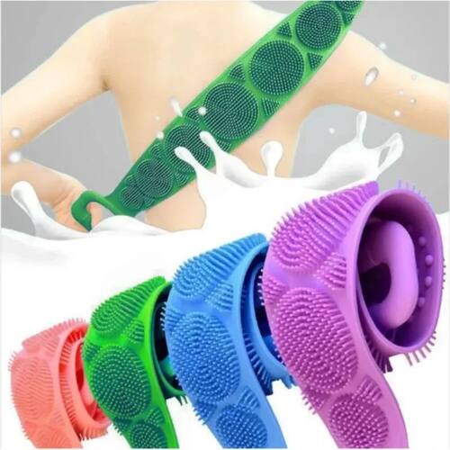 1pcs Silicone Scrubber Back Massage Exfoliating Sponge Bathr