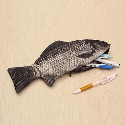 Pencil Bag Carp Pen Bag Realistic Fish Shape Make-up Pouch P