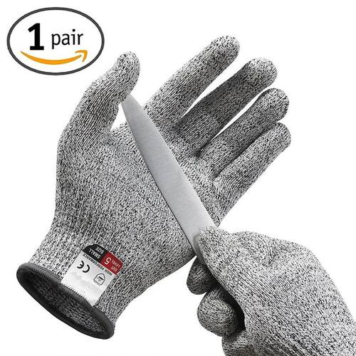 5 Level HPPE Safety Cut-Resistant Gloves Anti Cut Proof Grey