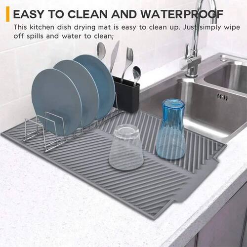 1PC Silicone Drain Pad Drying Mat Pots Dish Drain Mat For Ki