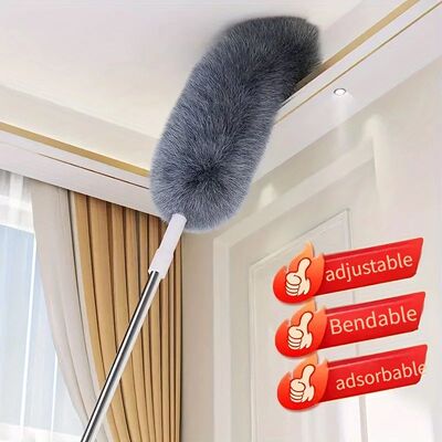 Extra-Long Retractable Duster with Bendable Head Washable Du
