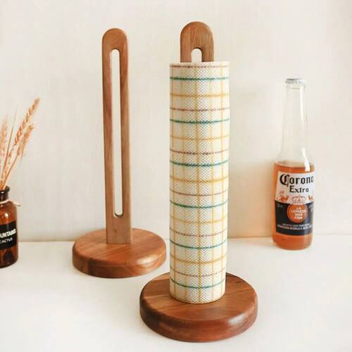 Solid Wood Tissue Holder Modern Free-Standing Non-Slip Napki